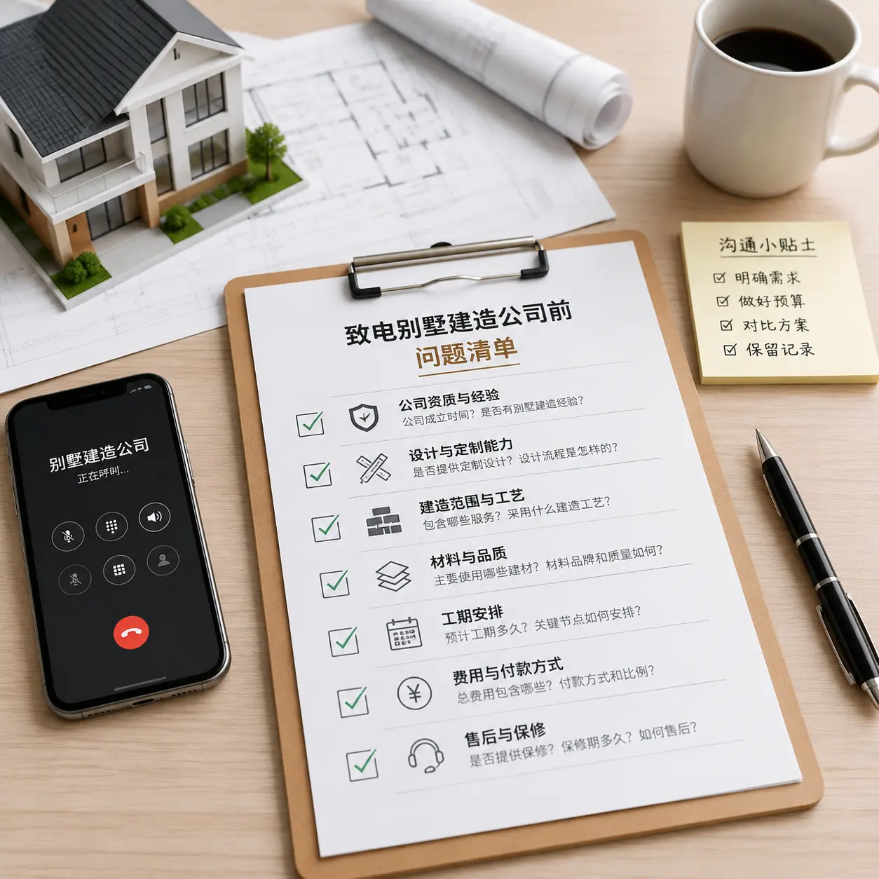 在兴义拨打别墅建造公司电话前的准备工作